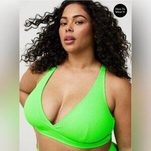 Vibrant WireFree Textured XO Triangle Bikini Top